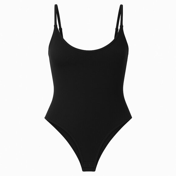 SKIMS Other - SKIMS Fits Everybody Scoop Neck Thong Bodysuit | Onyx | Size S